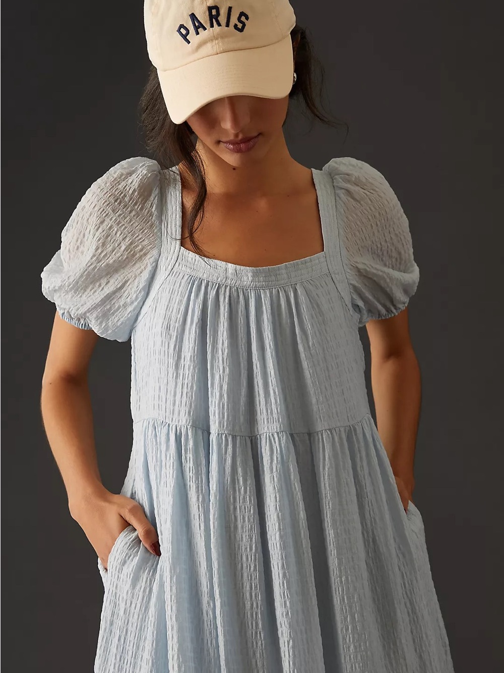 By Anthropologie Tiered Puff-Sleeve Maxi Dress
